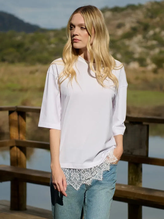 T-Shirt Renda Barra