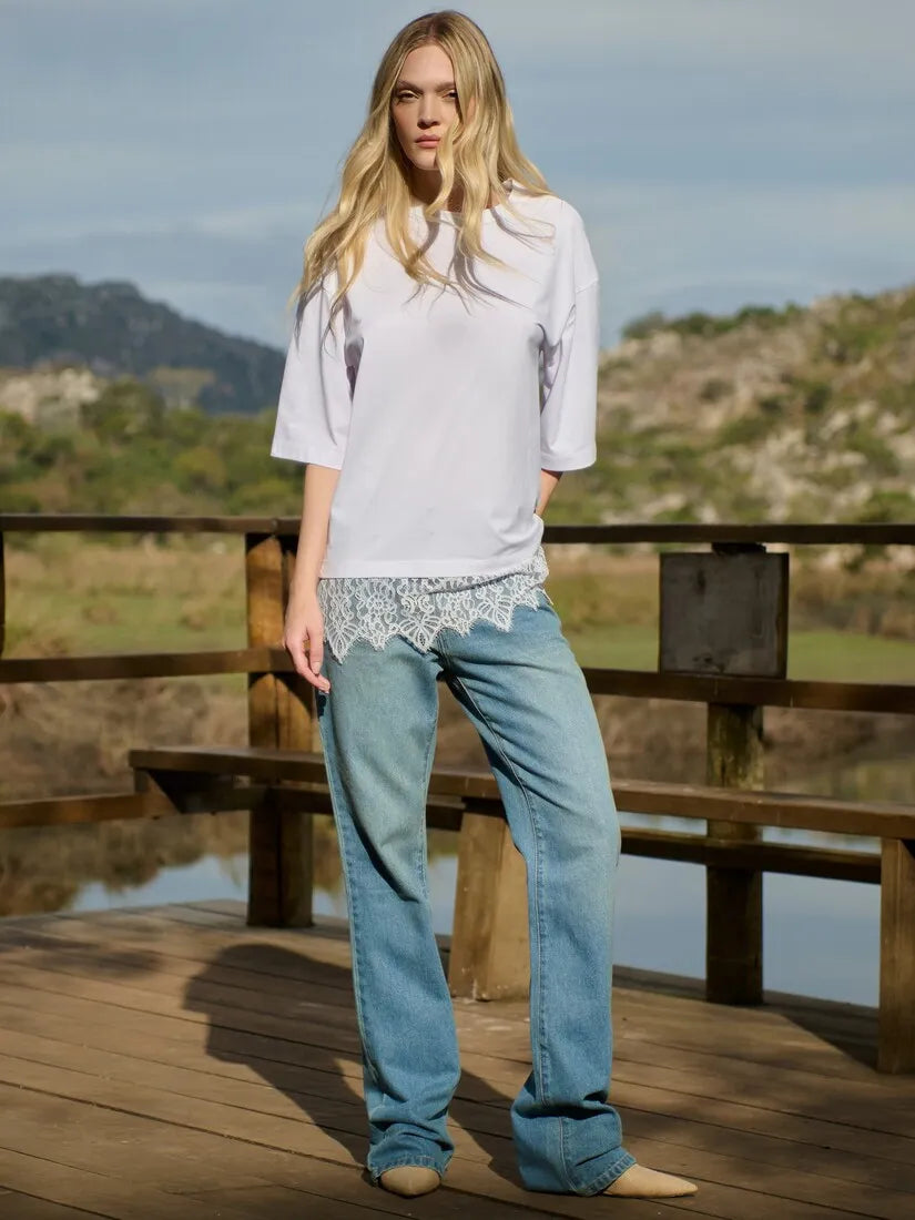 T-Shirt Renda Barra