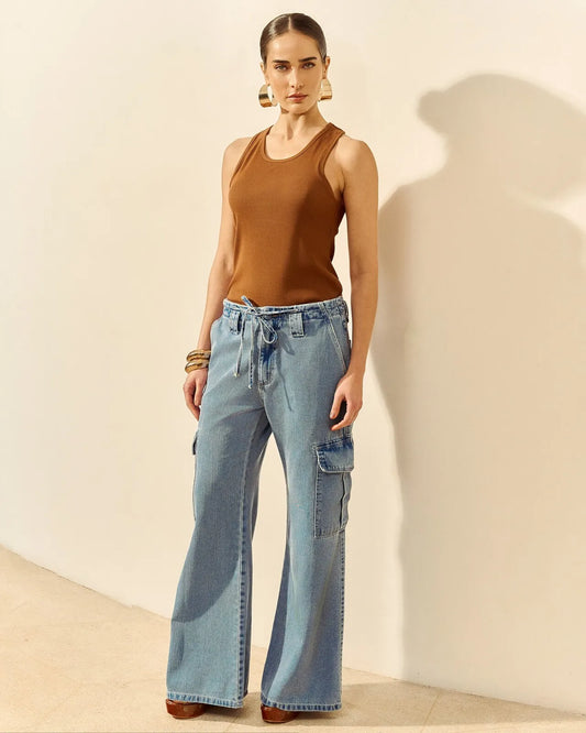 Calça Jeans Wide Leg