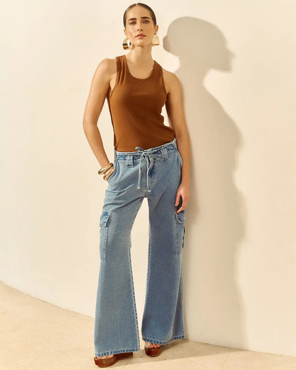 Calça Jeans Wide Leg